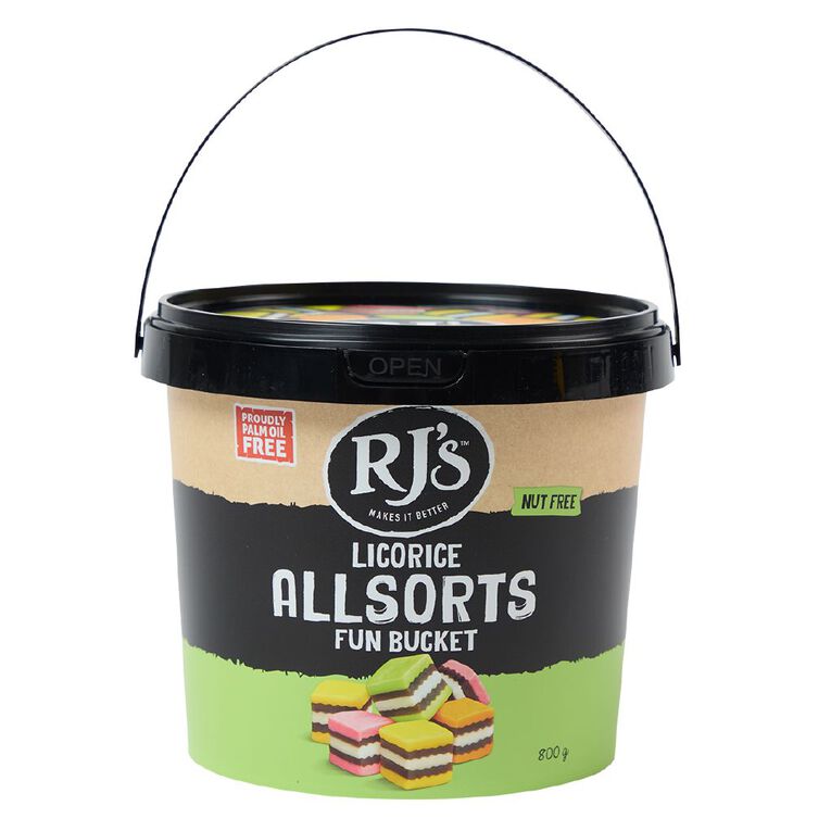 RJ's Licorice Allsorts Fun Bucket 800g, , hi-res