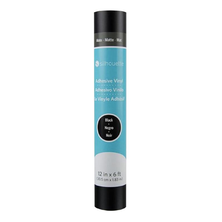 Silhouette Vinyl Matte Removeable 12in x 6ft Black, , hi-res