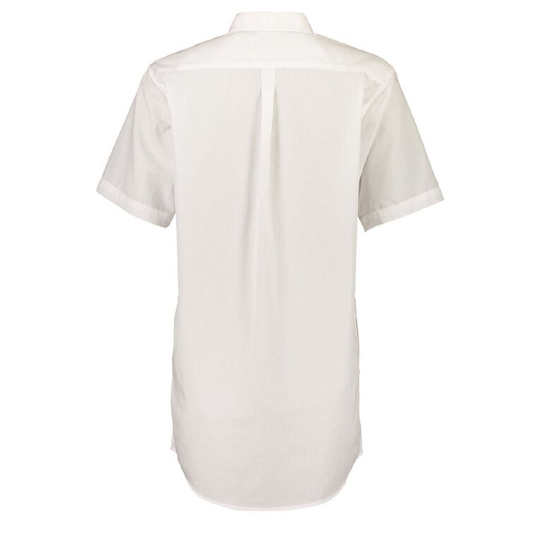 Schooltex Tikipunga High Short Sleeve Shirt with Embroidery, White, hi-res