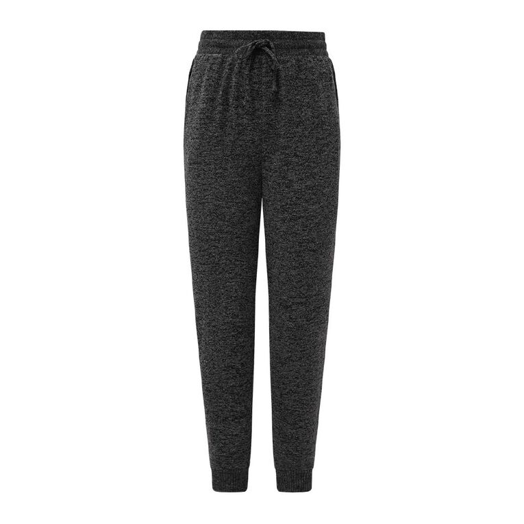 H&H Women's Brushed Knit Harem Pants, Charcoal/Marle, hi-res