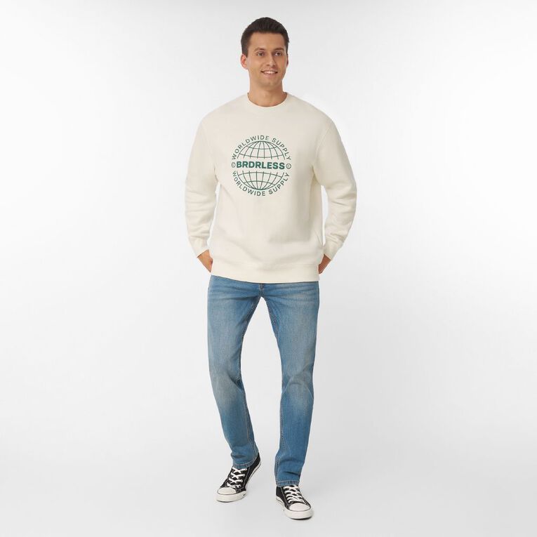 Garage Men's Graphic Crewneck Sweatshirt, Cream, hi-res