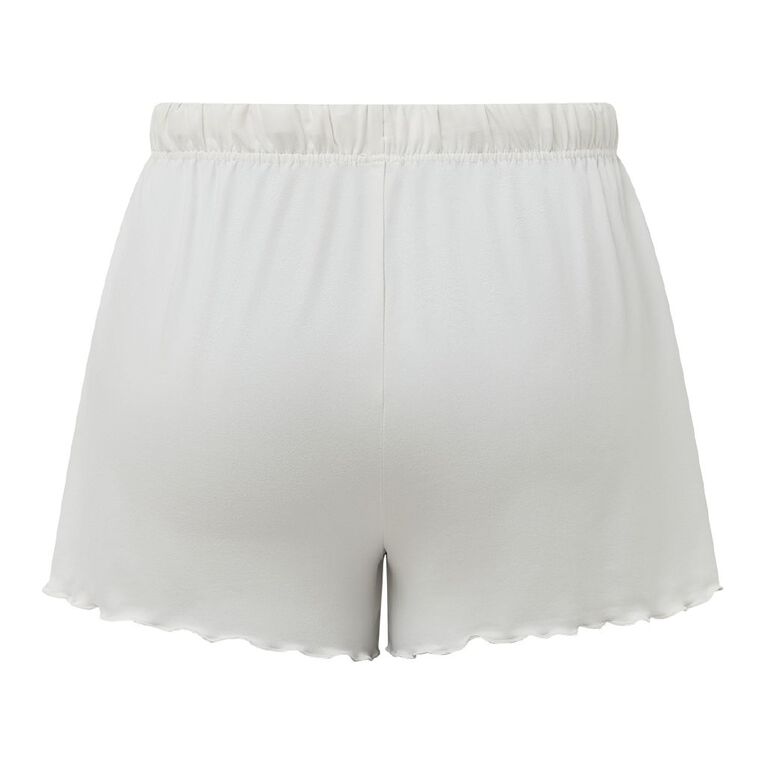 H&H Women's Comfy Pyjama Shorts, Cream, hi-res