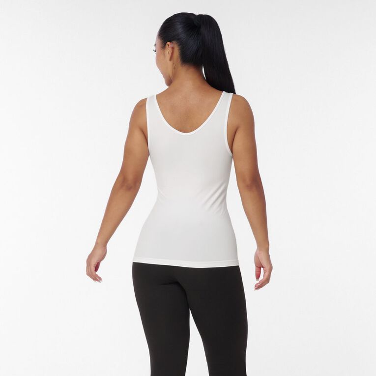 H&H Women's Essential Seamless Singlet, White, hi-res