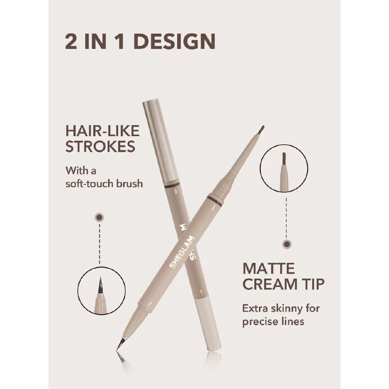 Sheglam Brows on Demand 2 in 1 Brow Pencil Espresso, , hi-res