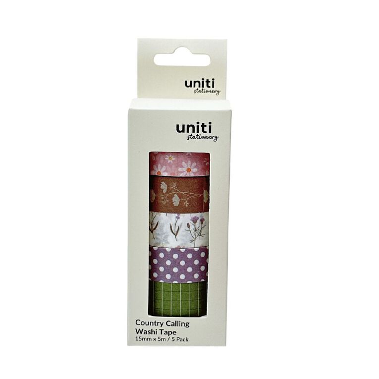 Uniti Stationery Country Calling Washi Tape 5 Pack, , hi-res