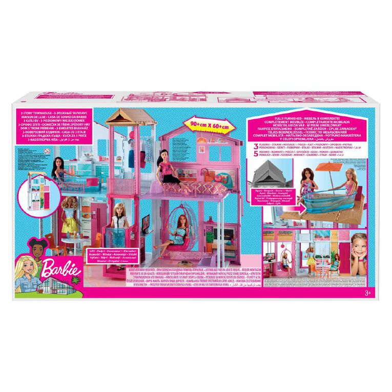 Barbie 3 Storey Town House Toy Playset, , hi-res