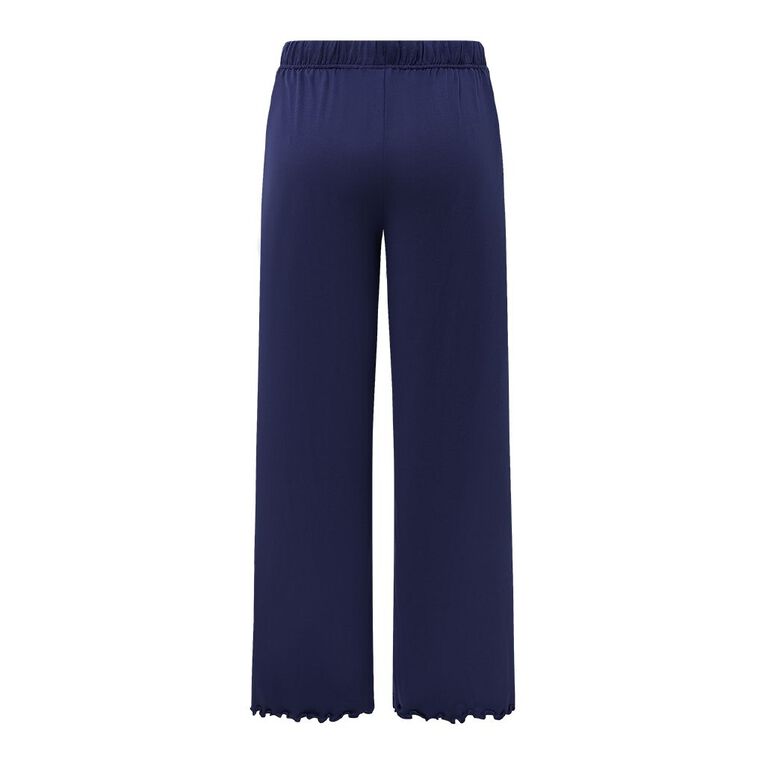 H&H Women's Comfy Pyjama Wideleg Pants, Blue Dark, hi-res