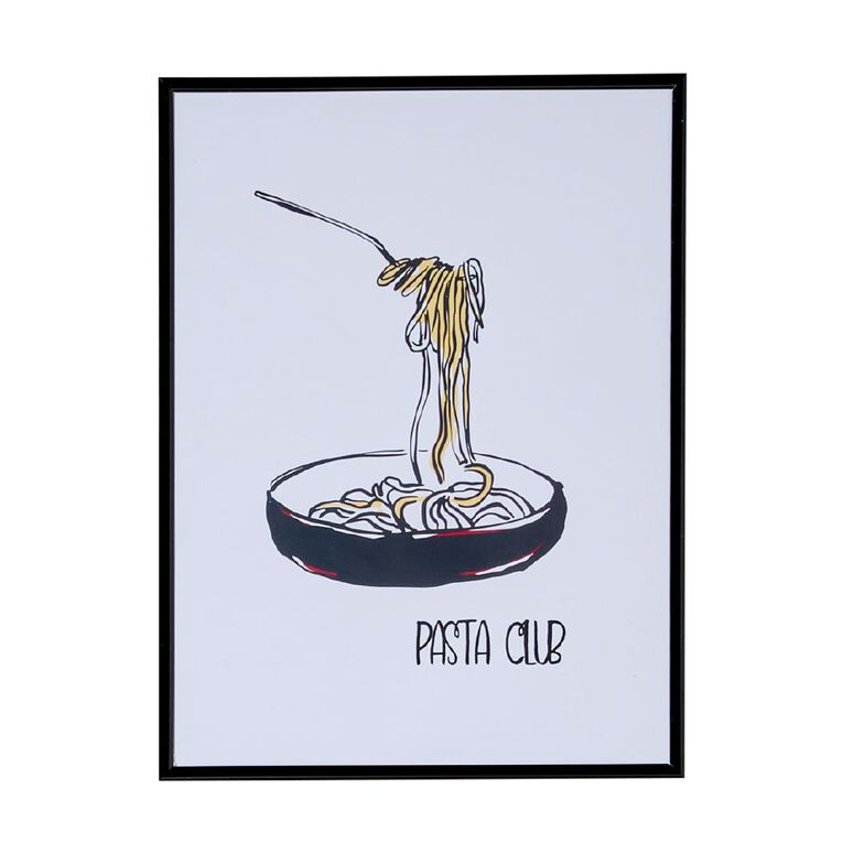 Living & Co Framed Print Pasta Club 30cm x 40cm, , hi-res