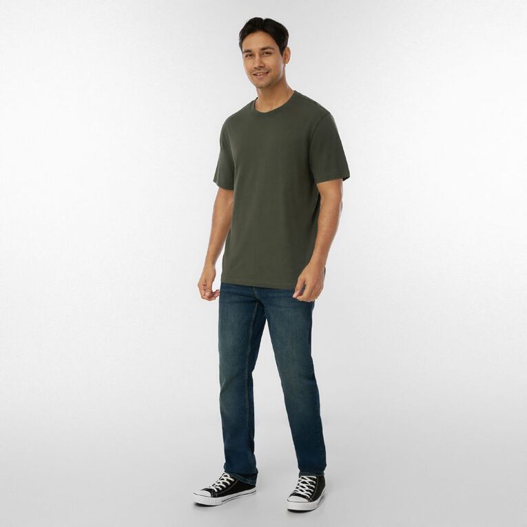 H&H Men's Regular Fit Crew Neck Tee, Green Dark, hi-res