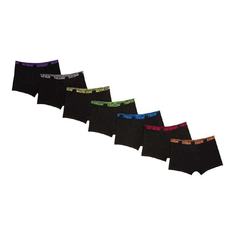 H&H Men's Trunks 7 Pack, Black, hi-res