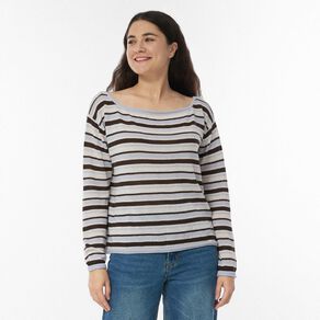 H&H Women's Off Shoulder Long Sleeve Knit