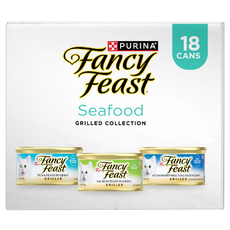 Fancy Feast Grilled Seafood Collection Variety Pack Cat Food 18 x 85g, , hi-res