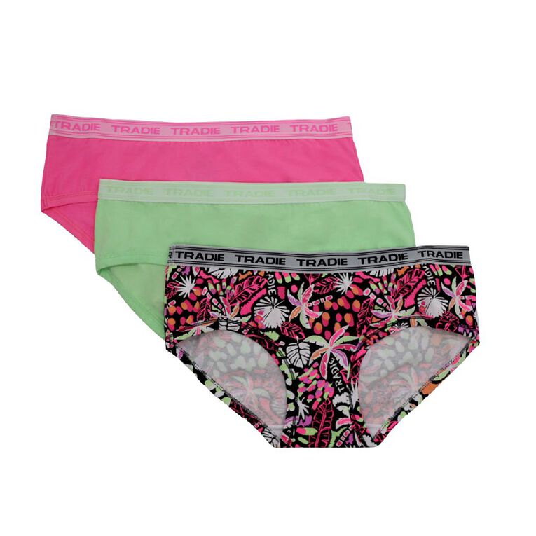 Tradie Women's Boyleg Briefs 3 Pack, Pink Tradie Women's Boyleg Briefs 3 Pack, Pink, hi-res