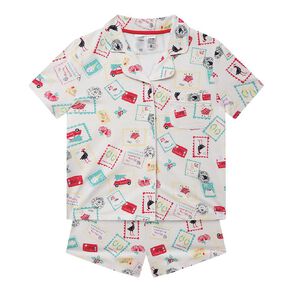H&H Girls' Christmas Button Up Pyjama Set