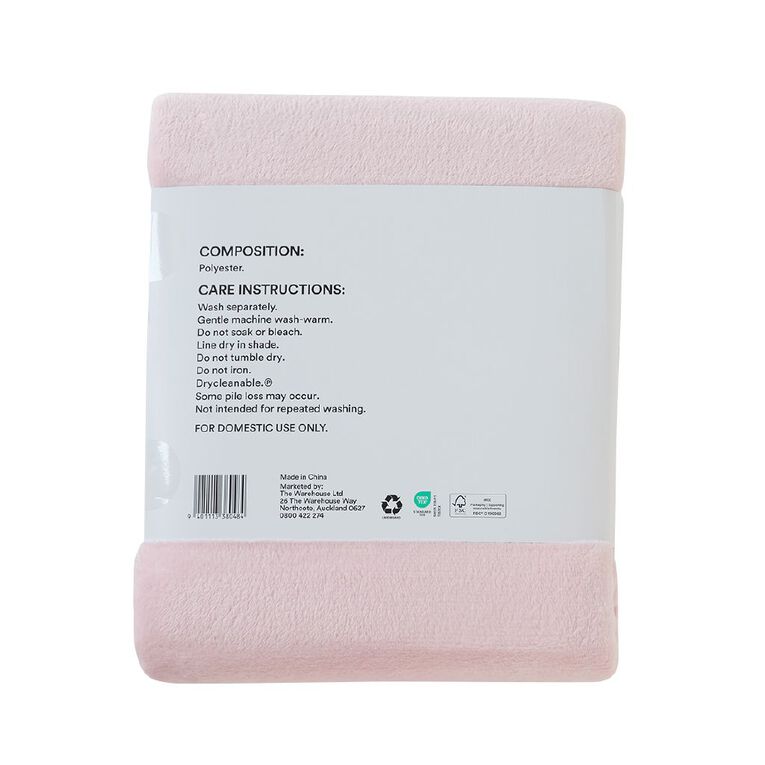 Living & Co Ultra Soft Plush Blanket Pink Queen, , hi-res