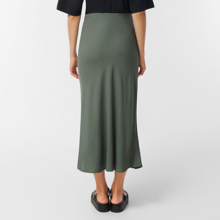 H&H Women's Bias Cut Skirt, Green Dark, hi-res