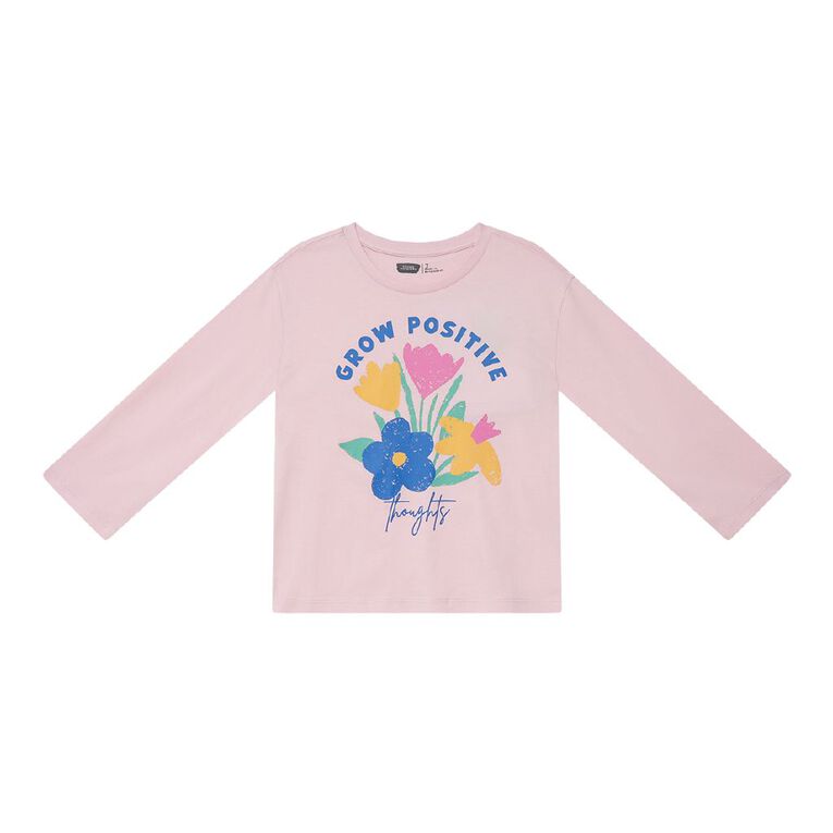 Young Original Relaxed Fit Long Sleeve Printed Tee, Pink Light FLORAL, hi-res