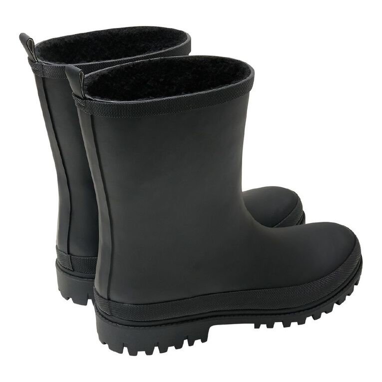 H&H Men's Lined Gumboots, Black, hi-res