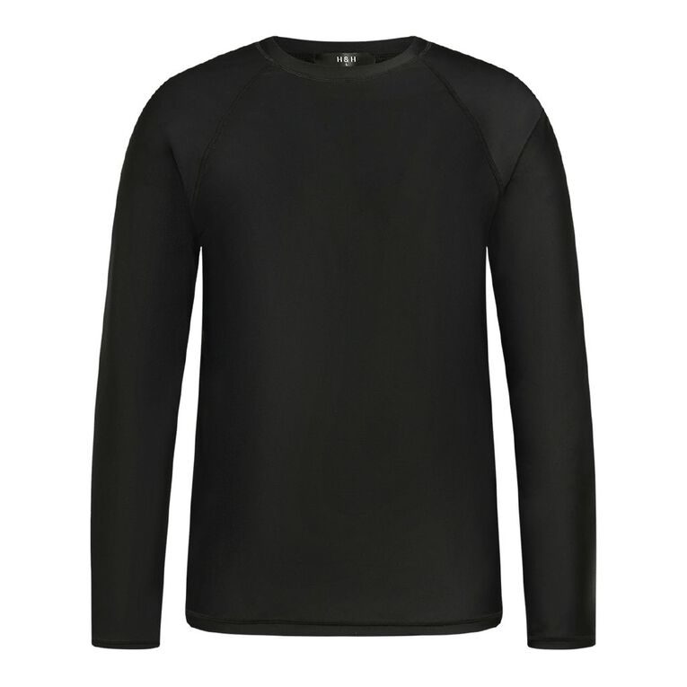 H&H Men's Longsleeve Rashvest, Black, hi-res