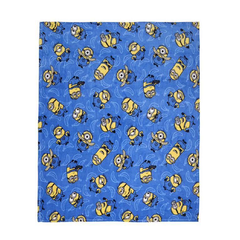 Minions Coral Fleece Throw Blue 127cm x 152cm, , hi-res