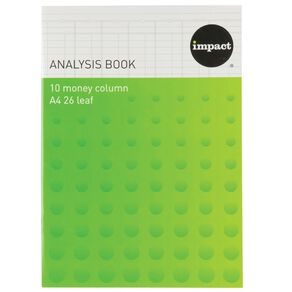 WS 10 Money Column Limp Analysis Book 26 Leaf Blue Blue Mid A4