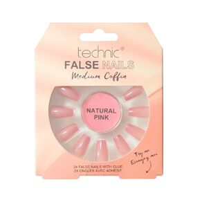 Technic False Nails   Medium Coffin Pink