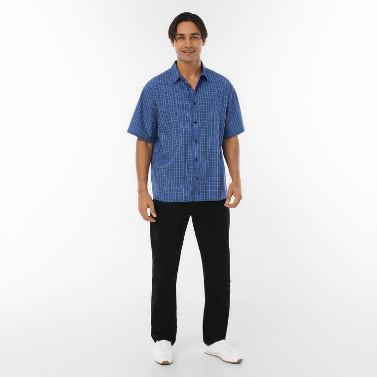 H&H Men's Check Shirt, Blue Mid, hi-res