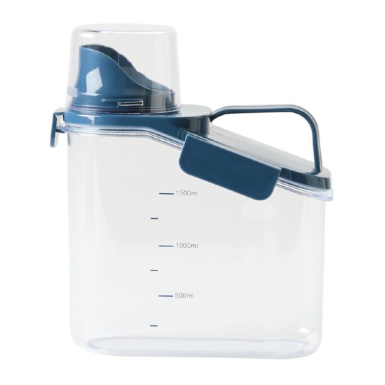 Living & Co Dispensing Container with Measuring Cup Clear 1.5L, , hi-res