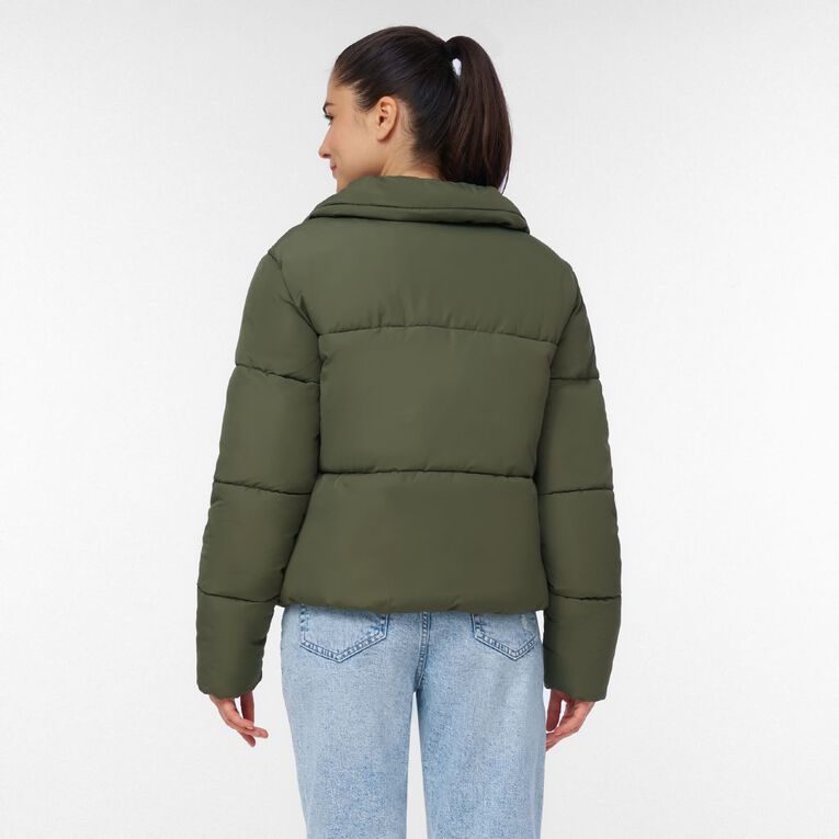 H&H Women's Puffer Jacket, Green Dark, hi-res