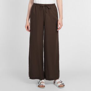 H&H Women's Linen Blend Tie Waist Pants