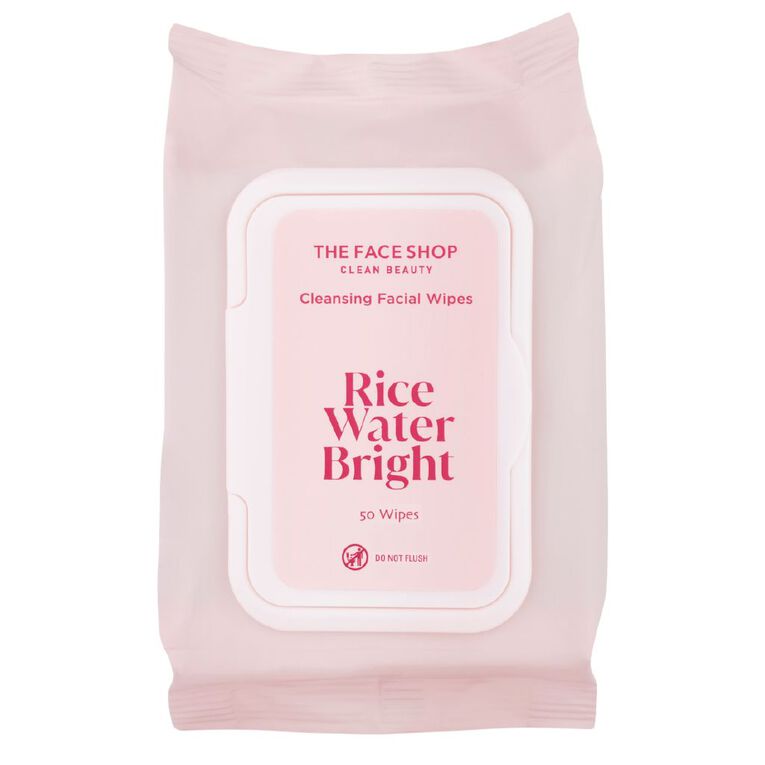 The Face Shop Rice Water Bright Cleansing Wipes 50 Pack, , hi-res