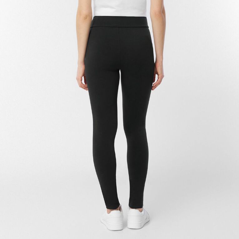 H&H Women's Brushed Back Leggings, Black, hi-res