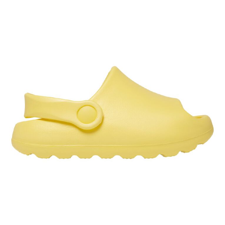 Young Original Junior Kids' Moulded Slides, Yellow, hi-res
