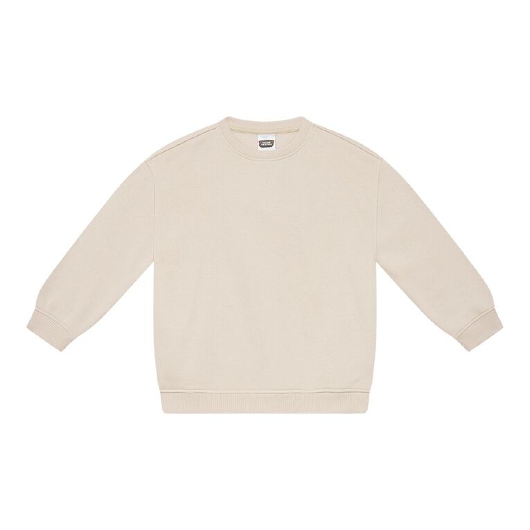 Young Original Plain Crew Sweatshirt, Brown Light OATMEAL, hi-res