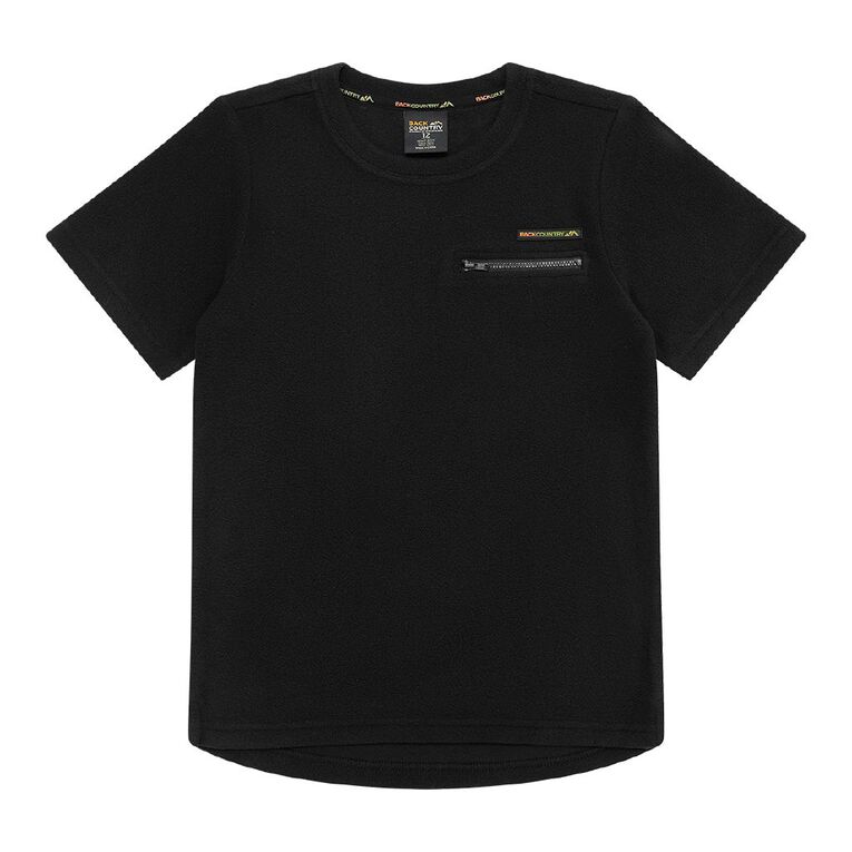 Back Country Microfleece Zip Pocket Tee Black The Warehouse