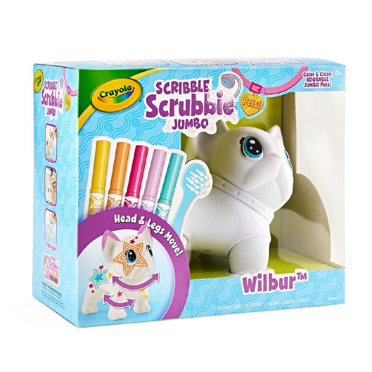 Crayola Scribble Scrubbie Poseable Jumbo Pet - Wilbur, , hi-res