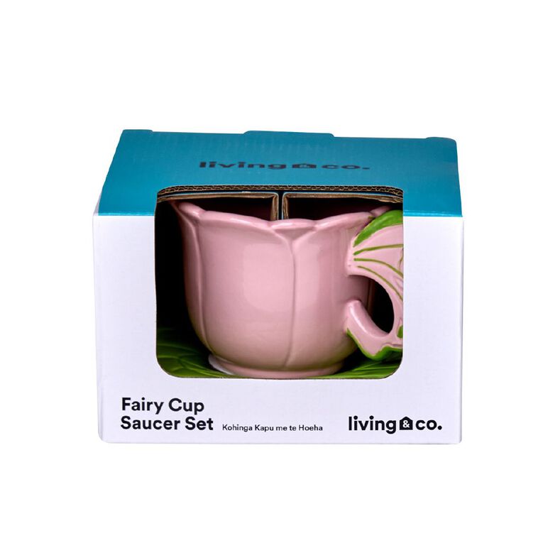 Living & Co Fairy Cup And Saucer Set Pink, , hi-res