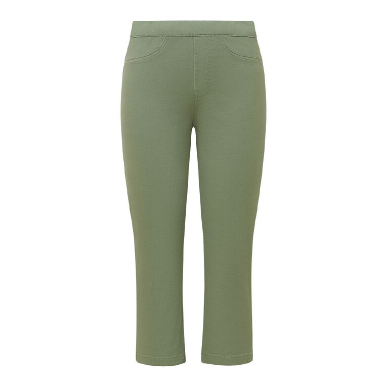 H&H Women's Crop Jeggings, Khaki, hi-res