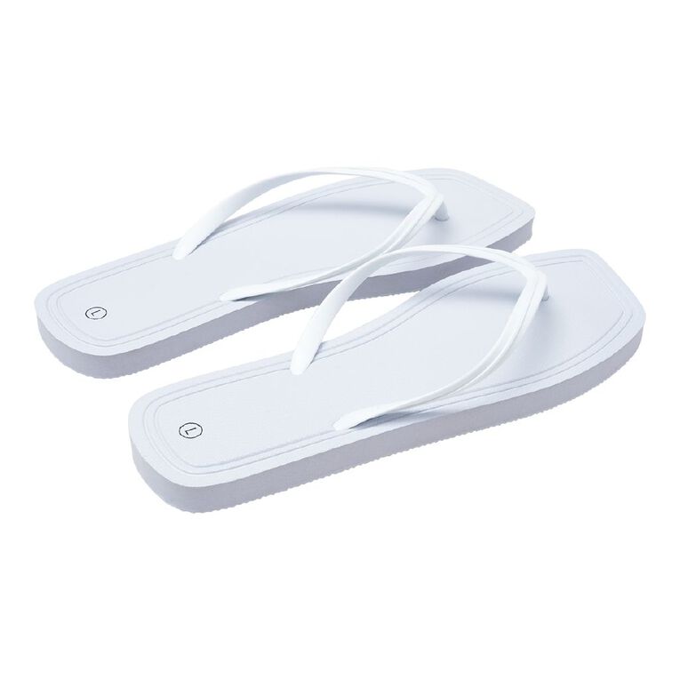 H&H Women's Square Toe Jandal, White, hi-res
