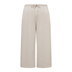H&H Curve Women's Linen Blend Wide Leg Pants