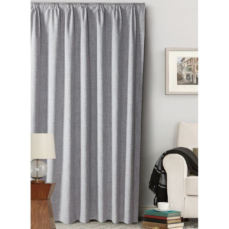 Living & Co Vienna Curtains Grey 230-330cm Wide/220cm Drop, Grey, hi-res