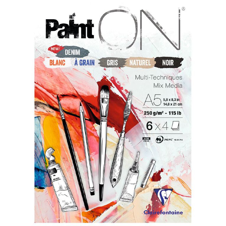 Clairefontaine Clairefontaine PaintON Pad Assorted A5 24 sheet, , hi-res