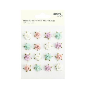 Uniti Craft Handmade Flowers Beeded Micro Roses 16 Pack