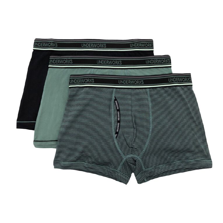 Underworks Men's No Ride Trunks 3 Pack, Khaki, hi-res