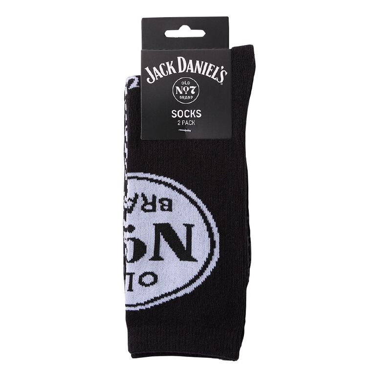 Jack Daniels Crew Socks 2 Pack, Black, hi-res