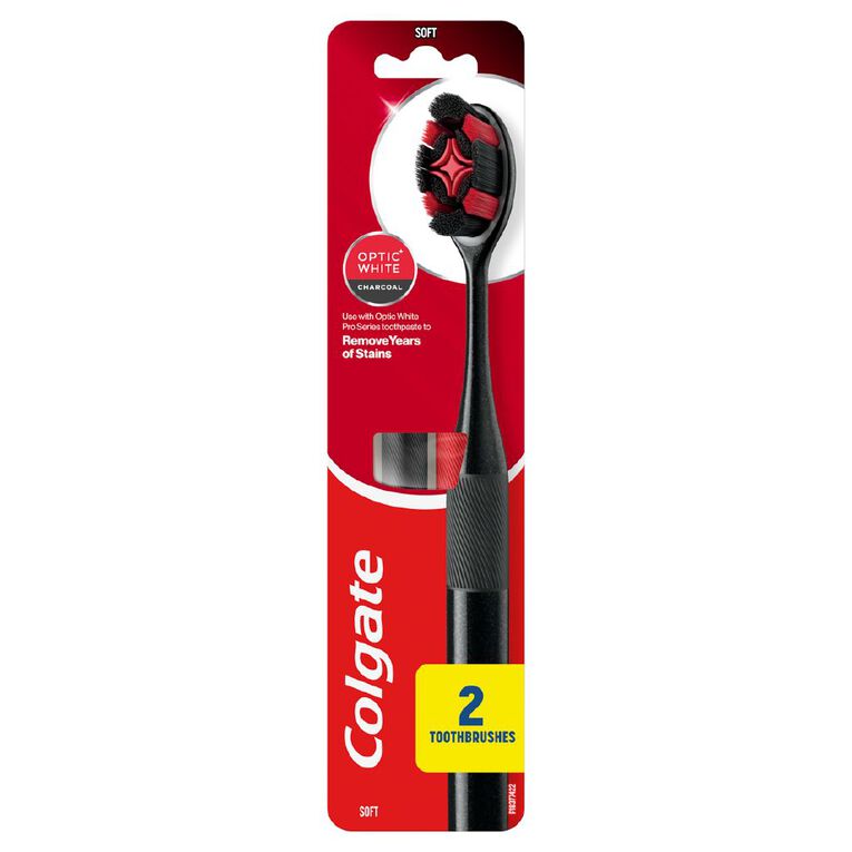 Colgate 360 Optic White Charcoal Soft 2 Pack, , hi-res