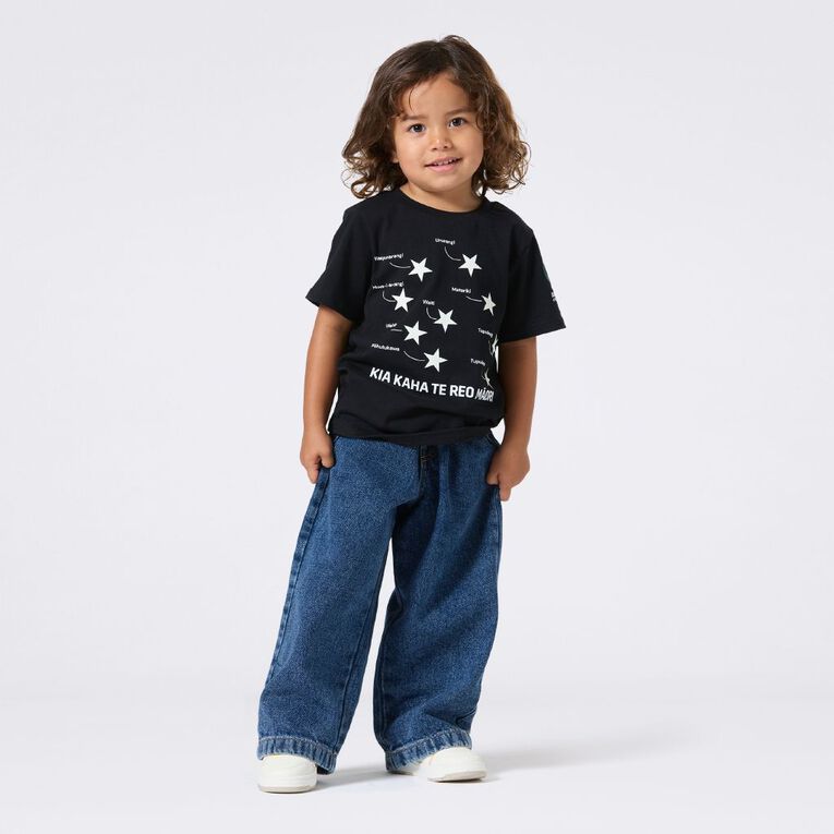 MLC Kids' Matariki Glow In The Dark Tee, Black, hi-res