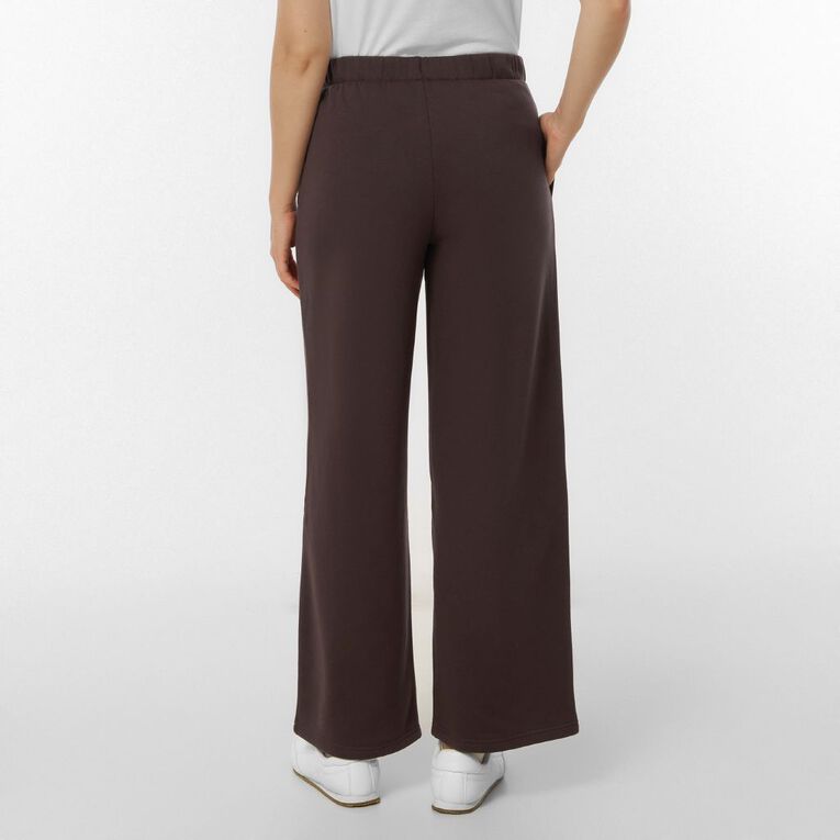 H&H Women's Wide Leg Track Pants, Brown Dark, hi-res