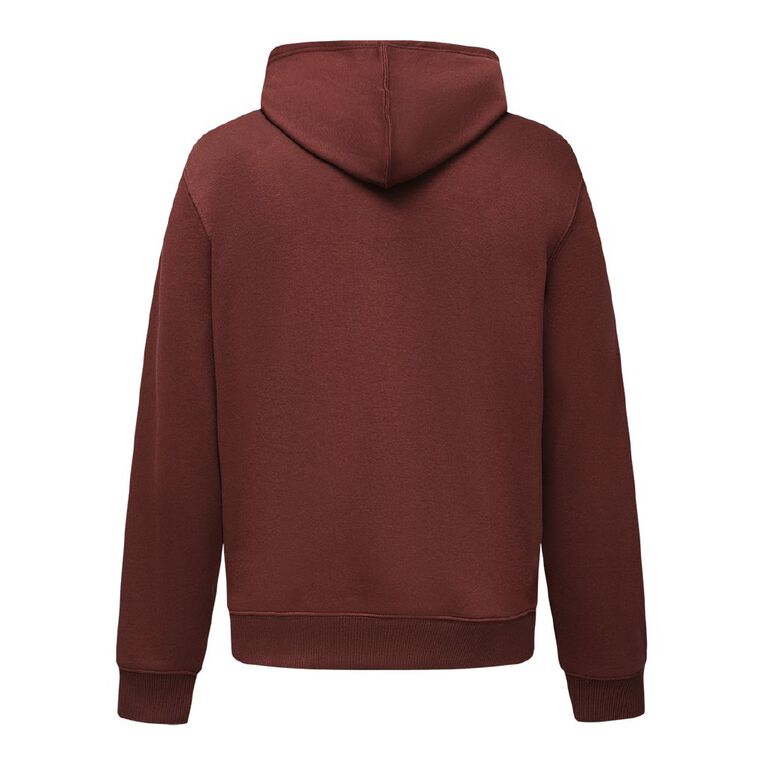 H&H Men's Plain Hoodie Sweatshirt, Brown Dark, hi-res