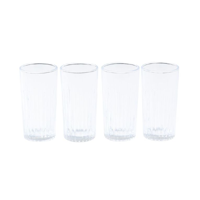 Living & Co Oslo Glass Tumbler Tall Clear 4 Pack, , hi-res